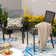Alyah 5-piece Steel Patio Outdoor Dining Set With Umbrella,metal Stackable Chairs, 42'' Round Table