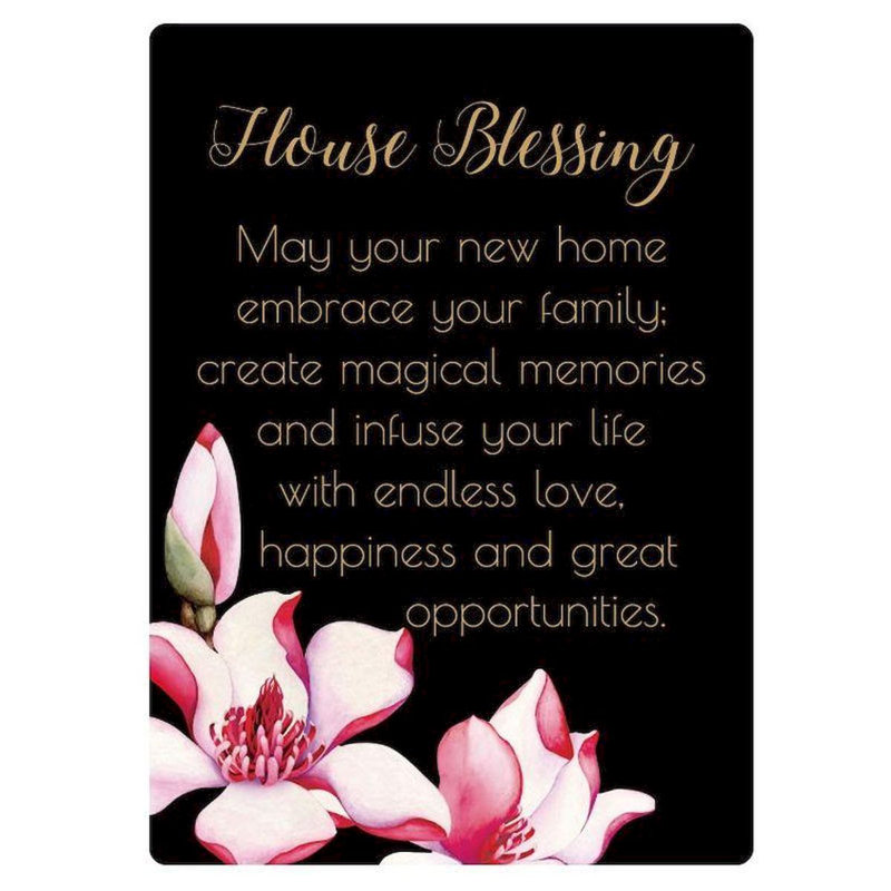 «House Blessing With Saying Plaque», art textuel sans cadre sur panneau de fibres à densité moyenne