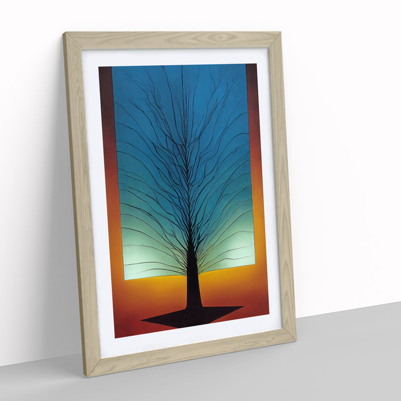 Abstract Tree No.2 - Single Picture Frame Print, 46cm H x 34cm W x 2cm D, Oak Framed