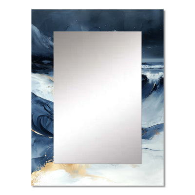 Moonlight Beach II - Beach Large Wall Mirror, Blue Unique Mirror, Printed Metal Art