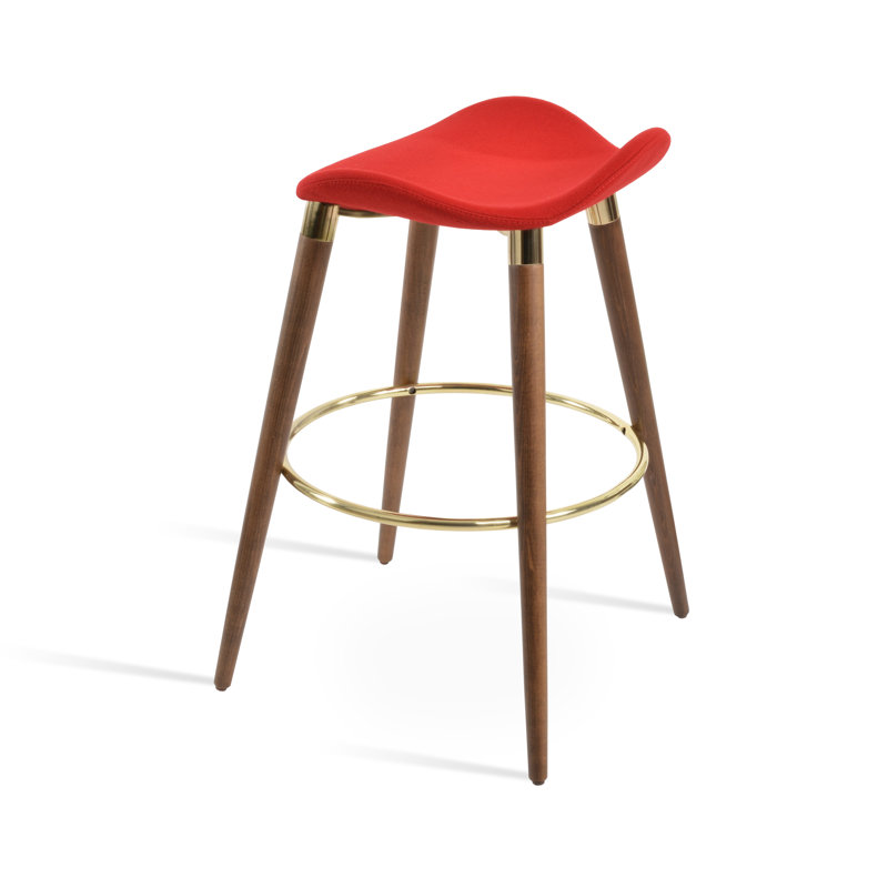 Falcon GZ Wood Stool, Red, Short Stool (22" Seat Height)