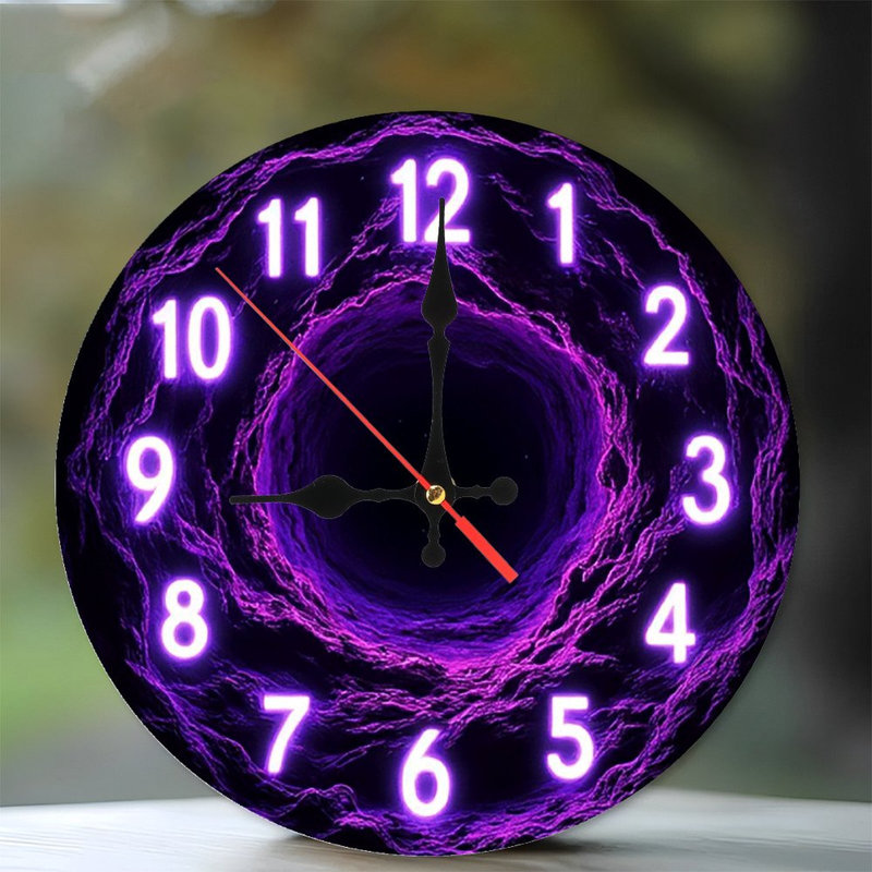 Décoration murale horloge nébuleuse mauve