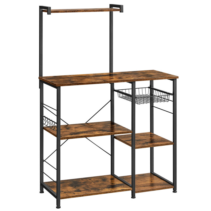 Dimas 90cm W Kitchen Island, Rustic Walnut