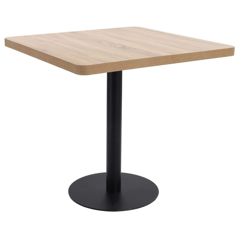 Table bistro Bistro, Brun clair, Noir, H 29,5 po x L 31,5 po x l 31,5 po