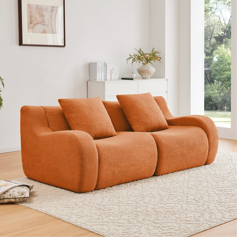 Canapé doux en tissu désossé, aucun assemblage requis, conception épurée, conception antidérapante 32D haute densité, salons, chambres à coucher
