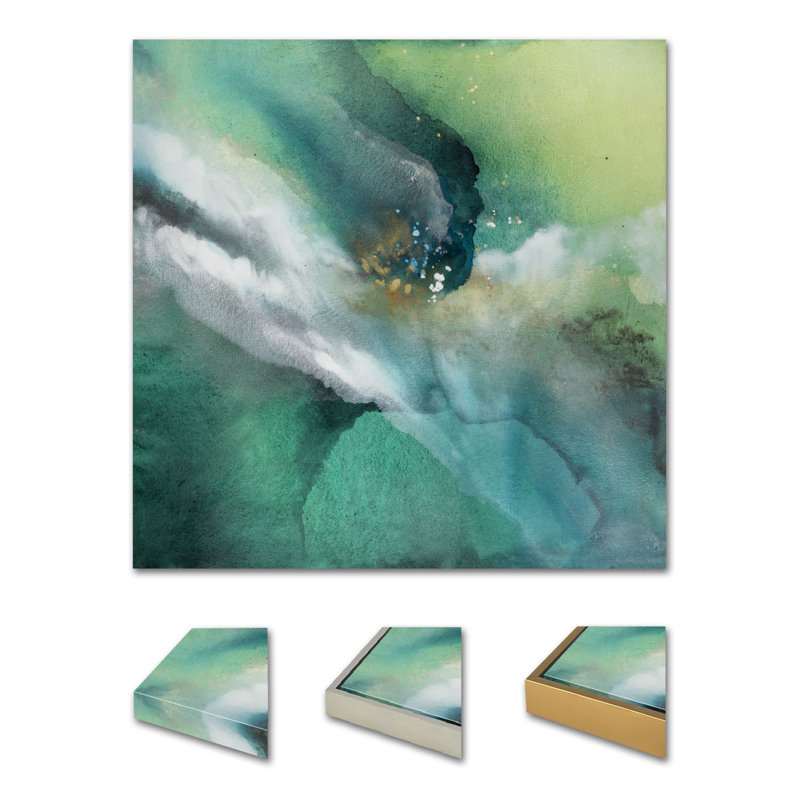 Veridian Botanic Painting by Jennifer Hollack Raboin, Stretched Canvas, 44" H x 44" W x 2" D