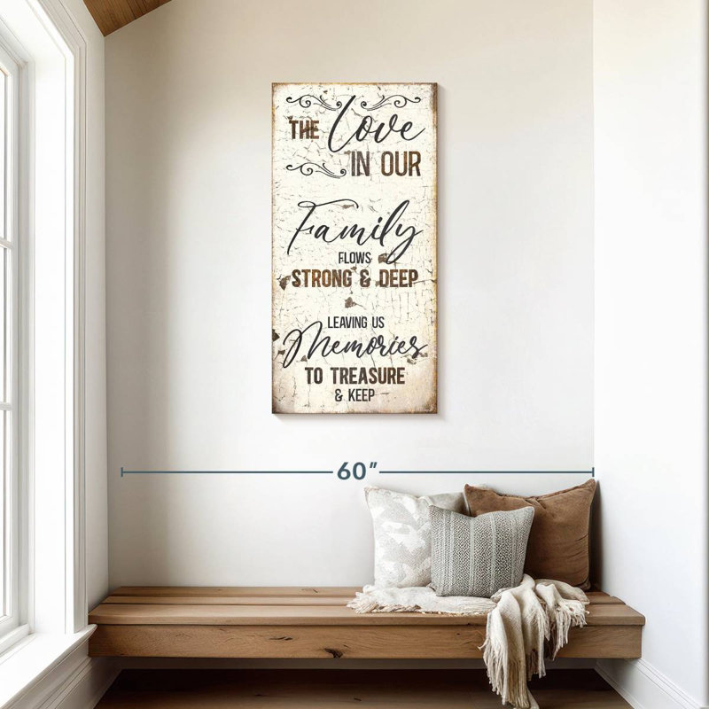 Plaque murale «Love In Our Family», H 42 po x l 21 po