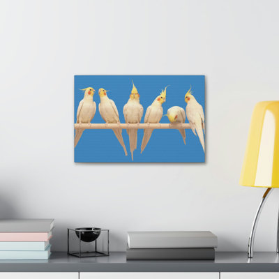 Cockatiel Couple Cockatiel Troop Print Animal Wall Art