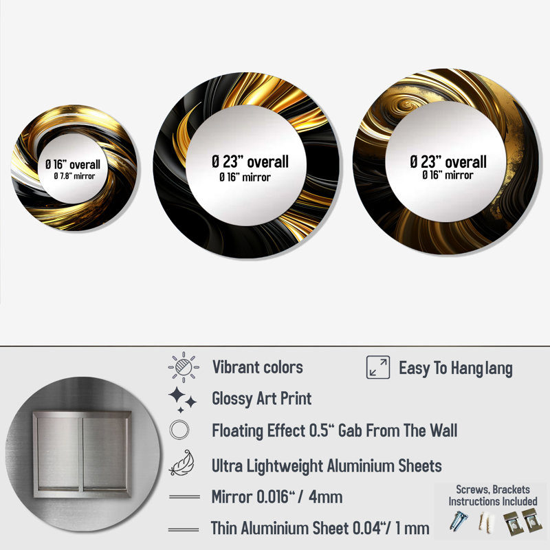 Lorenna Metal Round Mirror