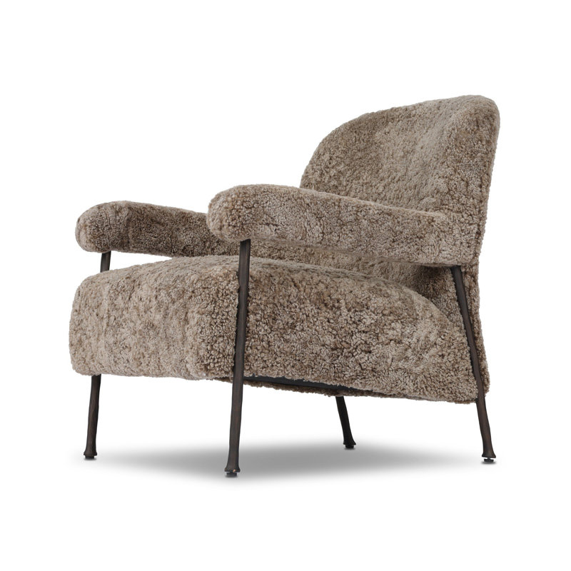 Gabriette Chair-Taupe Shearling, Taupe Shearling
