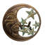Porte-boyau mural en fonte rustique lune et étoiles, bronze antique, 11,5 pouces de haut