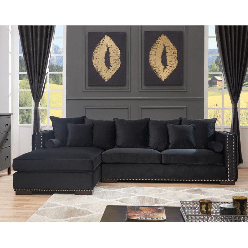 Angelina 5 Seater Velvet Corner Sofa 