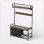 33.1" Wide Hall Tree with 23 Hooks and Movable Drawers