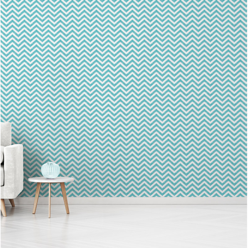 Panneau de papier peint adhésif Aphan, Bleu, l 24 po x L 120 po