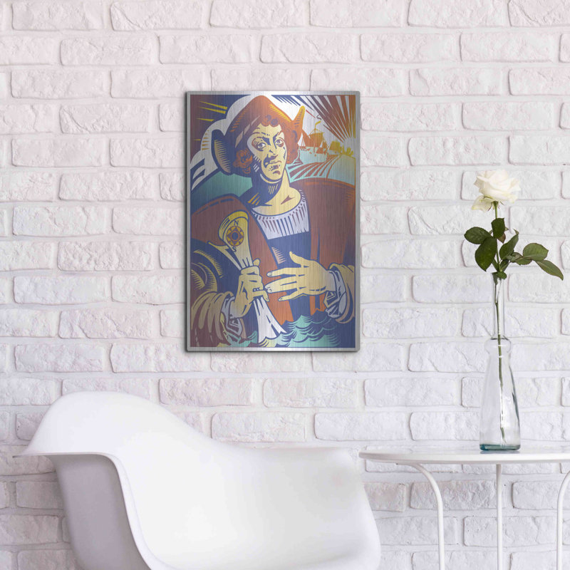 «Christopher Columbus» par David Chestnutt - reproduction d'art sur métal sans cadre, L 16 po x H 24 po
