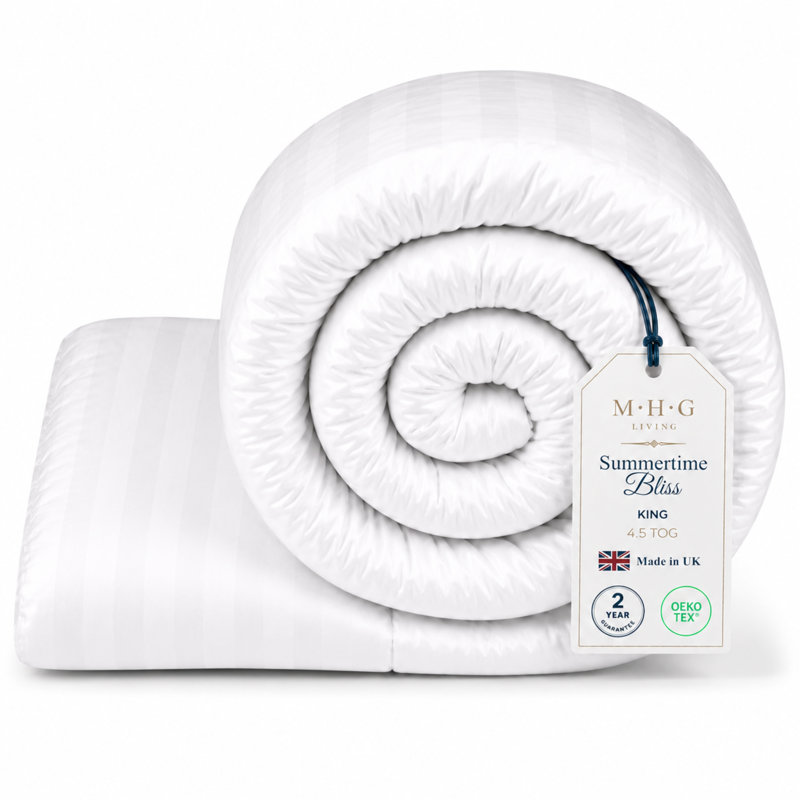 MHG Living Summer Microfibre Duvet 4.5 Tog with Breathable Hypoallergenic Hollowfibre Filling Cooling- Single/Double/King/Super King