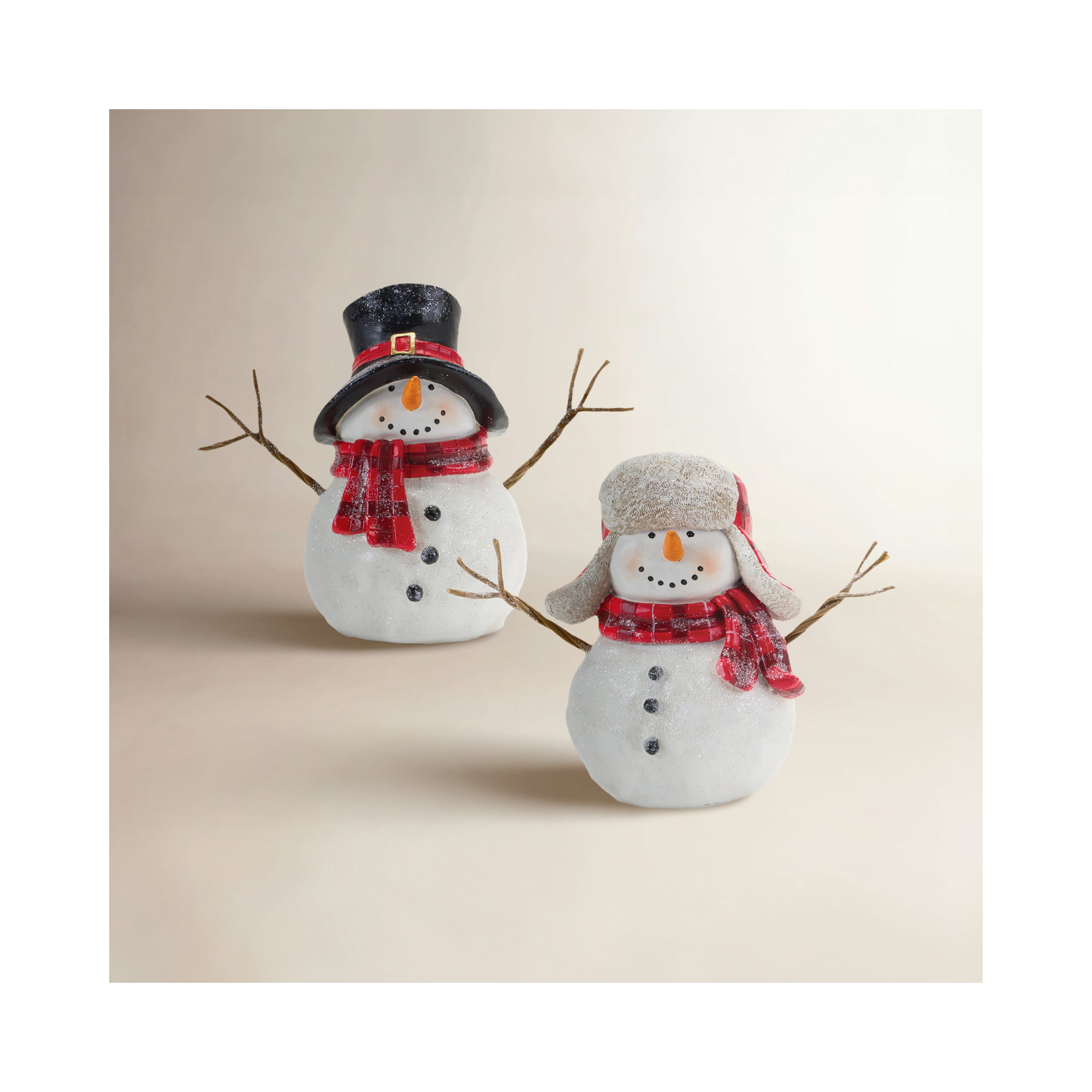 Snowman with Scarf Figurine (Set of 4)