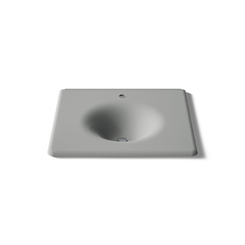 Iron Impressions 26" Single Bathroom Vanity Top, Basalt, Basalt, Single