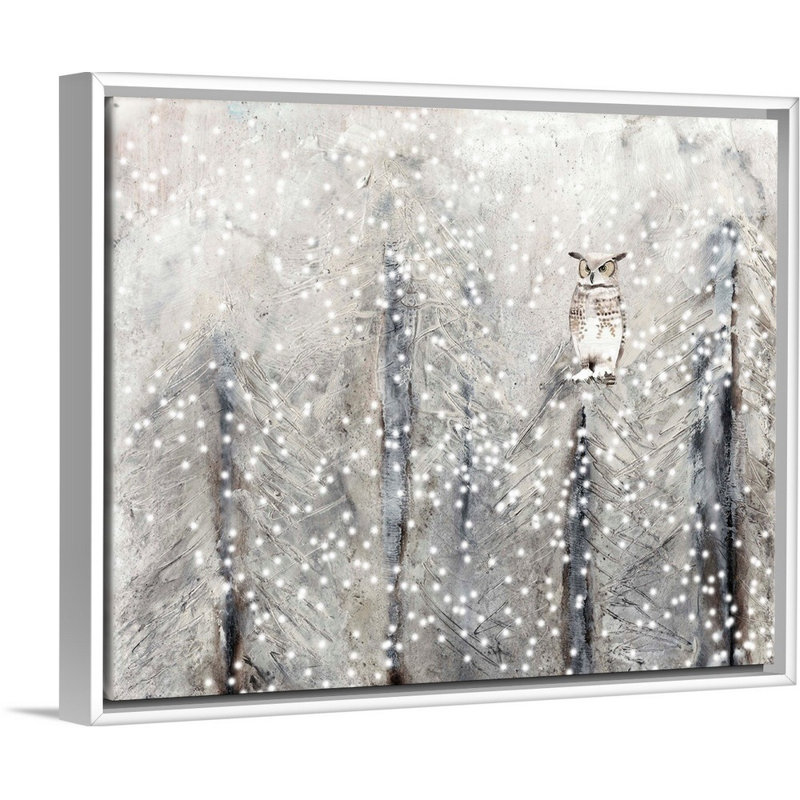 Reproduction d’art sur toile, "Snowy habitat I" par Alicia Ludwig, Cadre blanc, H 26 po x l 32 po x P 1,75 po