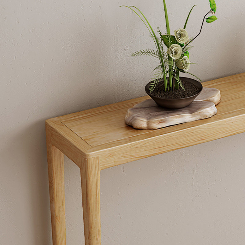 Solid Ash Wood Console Table, 31.5" H x 39.4" W x 11.8" D