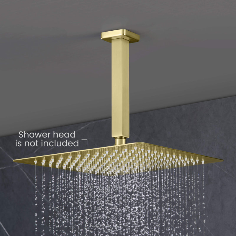 Cube 8" Ceiling Mounted Shower Arm, Brushed Gold