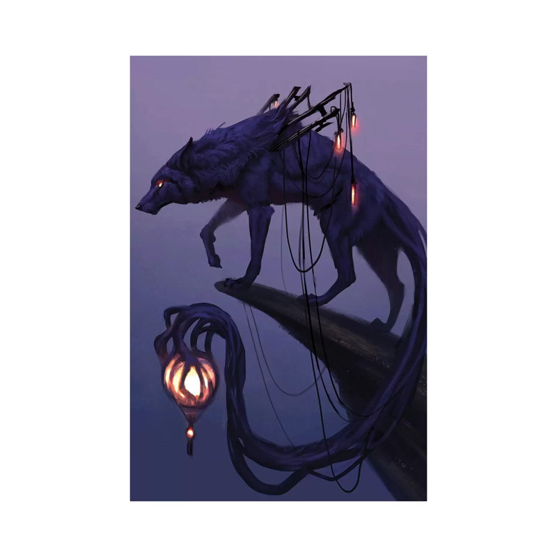 Lantern Wolf by Jade Merien - Wrapped Canvas Gallery-Wrapped Canvas Giclée, 66.04 cm H x 45.72 cm W x 1.91 cm D