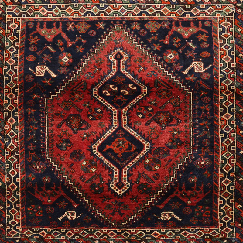 Tapis jaune clair/marron/noir Finnmark, Carré 4 pi