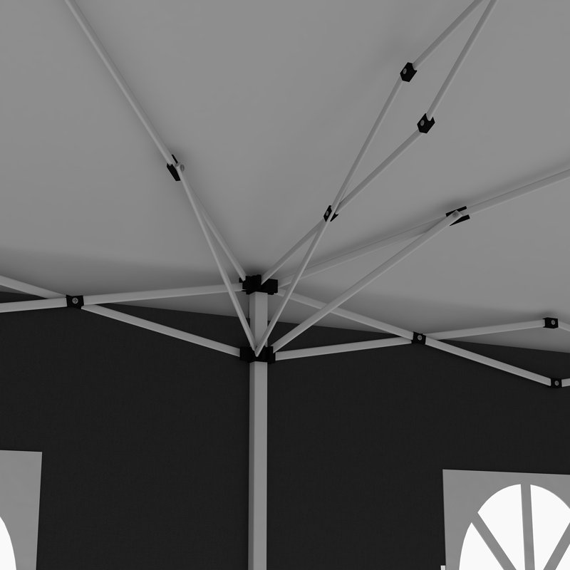 Outsunny 3 x 6 m Garden Pop Up Gazebo with Sidewalls Water Resistant, Black