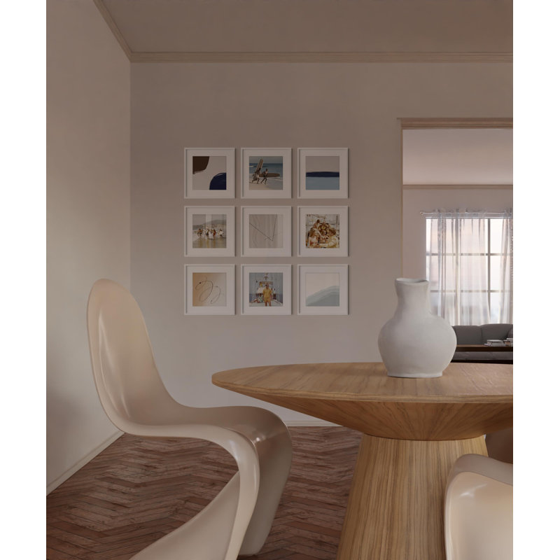 Cadre photo en bois, Blanc, L 16 po x H 16 po, Bois massif