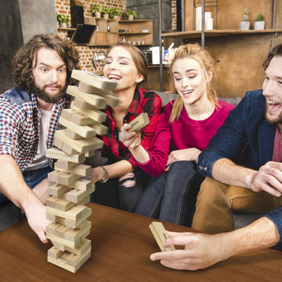 GoSports - Tour de jeu - Grands jeux empilables en bois - Empilables jusqu'à 3 pi