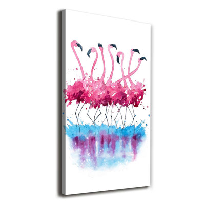 Flamingos - Wrapped Canvas Print