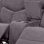 Causeuse Kalen en chenille grise avec console