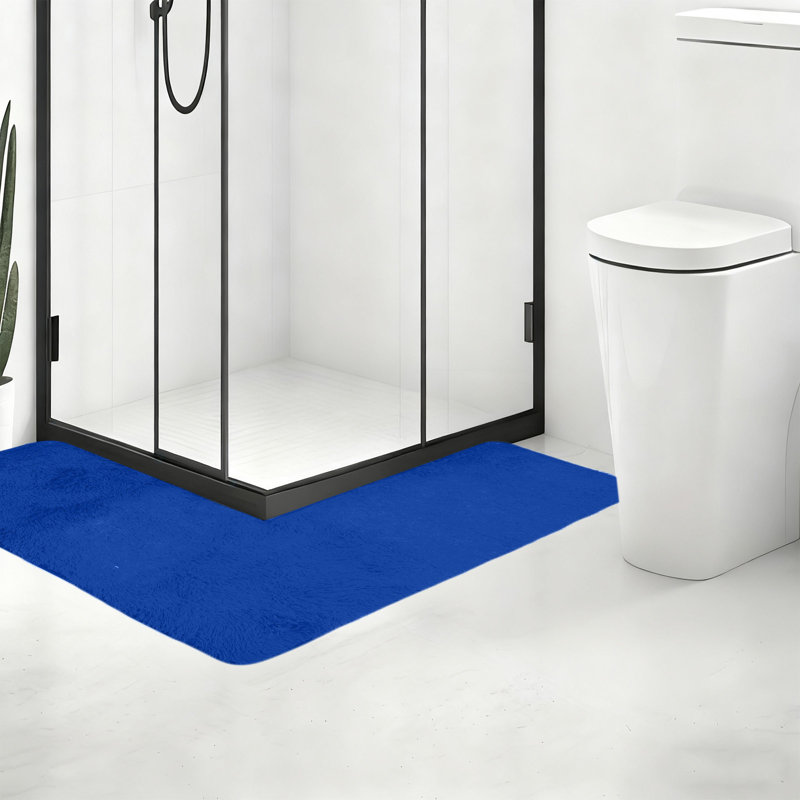 Tapis de bain antidérapant pour salle de bain, Bleu