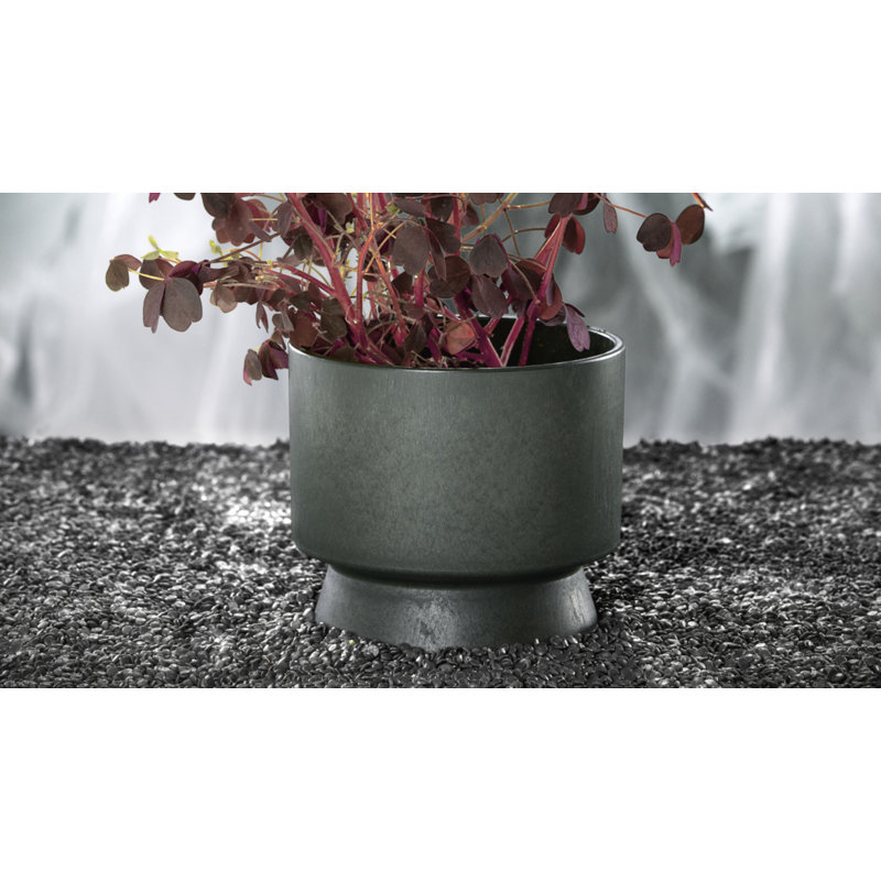 Pot à fleurs en plastique recyclé, Vert, H 6,5 po x l 7,5 po x P 7,5 po