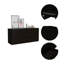 Commode double 6 tiroirs, plateau supérieur, noir