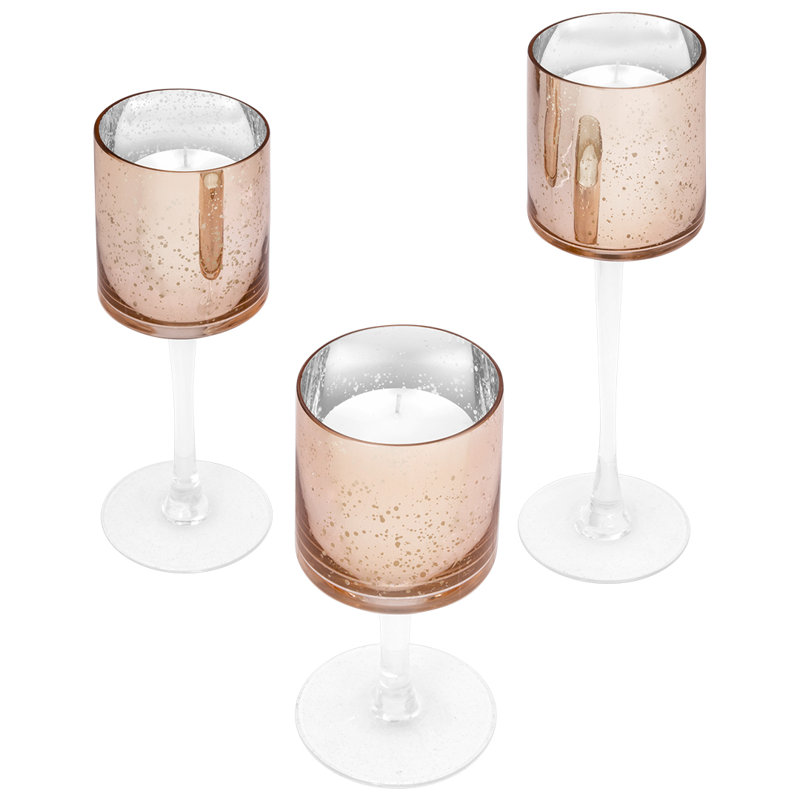 Verre 11,75 po H, Or rose
