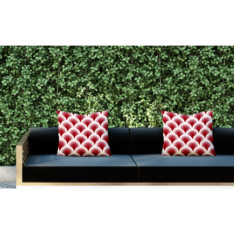  Coussin décoratif intérieur / extérieur, L 19 po x H 19 po, Rouge