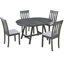 Ensemble de table de salle à manger 5 pièces en bois avec table extensible ronde et 4 chaises, parfait pour la salle à manger pour 4 personnes-709191220