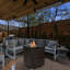 Foyer avec verre, puissance de 40000 BTU, plateau de table en acier, pare-brise et couvercle de pare-feu de jardin, PE, brûleur en acier inoxydable-642386672