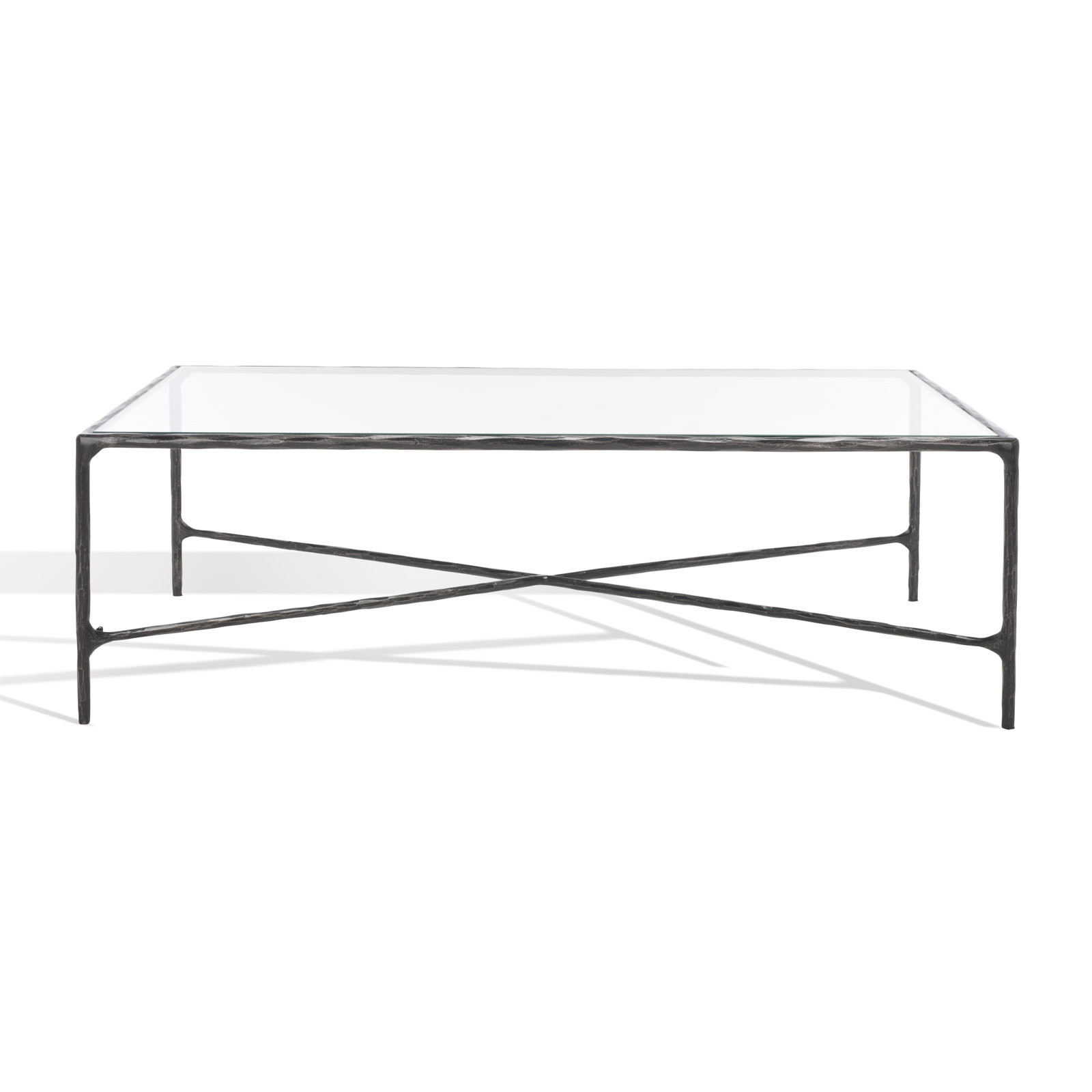 Evelynn 48" Coffee Table, Clear, Black