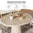 Tailings Oval 39"-55" Round Pedestal Dining Table Wood Extendable Dining Room Table for 4 to 6 Japandi Oval Kitchen Table-1162004623