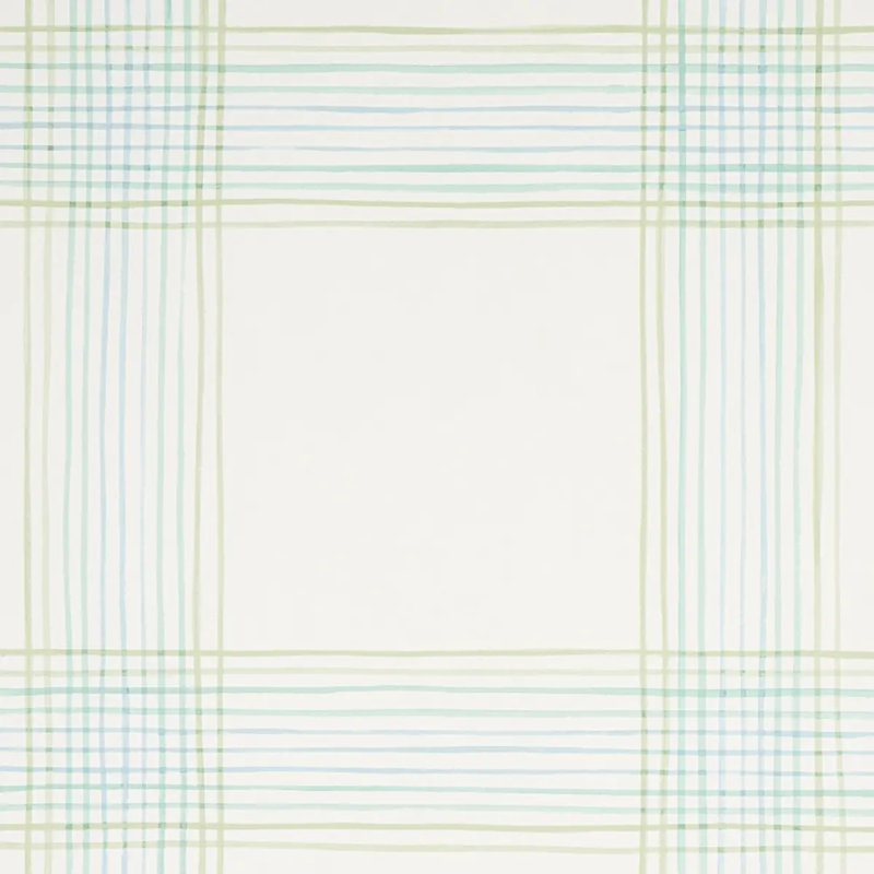 Minerva Plaid Wallpaper, Peacock