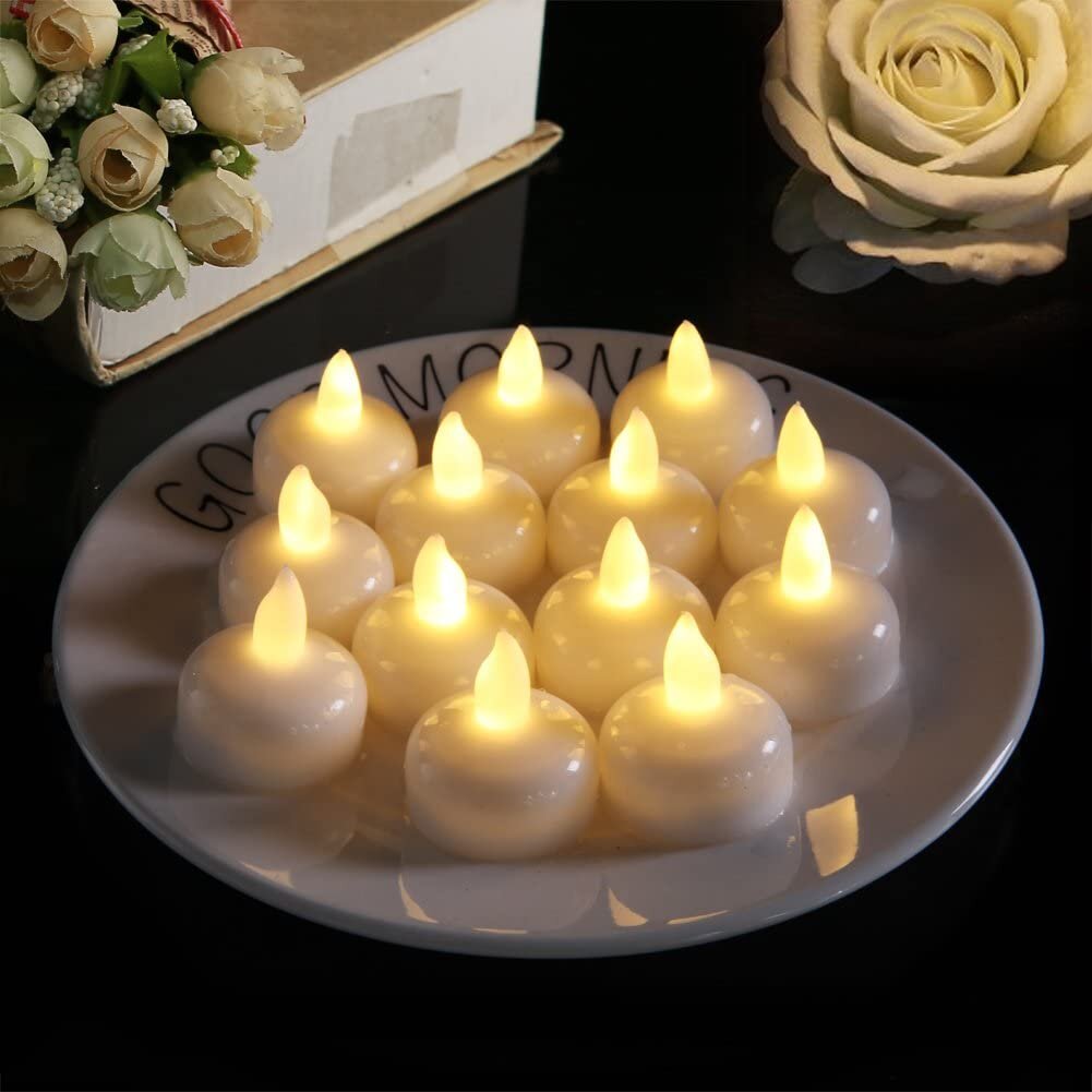 AGPtEK 24pack Cool White Led Tealight Flickering Candles Party