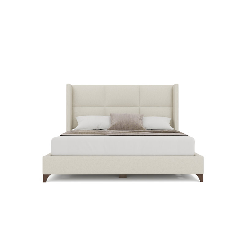 Lit carré tapissier Megan, Revolution® blanc cassé, Grand