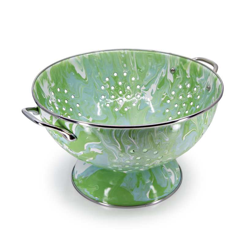 Golden Rabbit Enamelware Modern Monet Large Colander