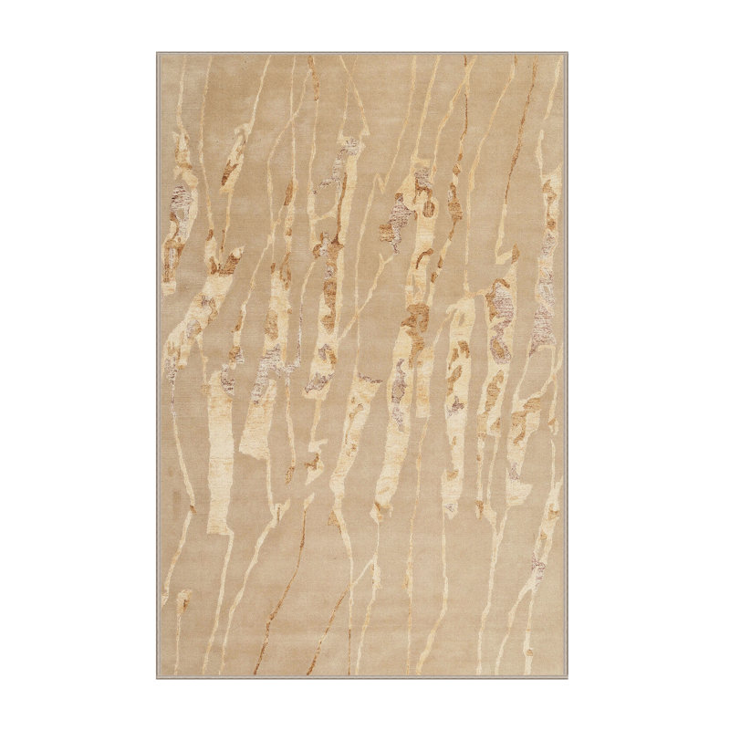 Surface beige contemporaine tapis, Rectangle 5 pi 0 po x 8 pi 0 po