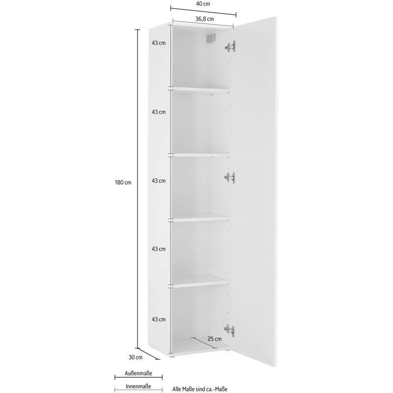 Biddings 1 Door Manufactured Wood Wardrobe