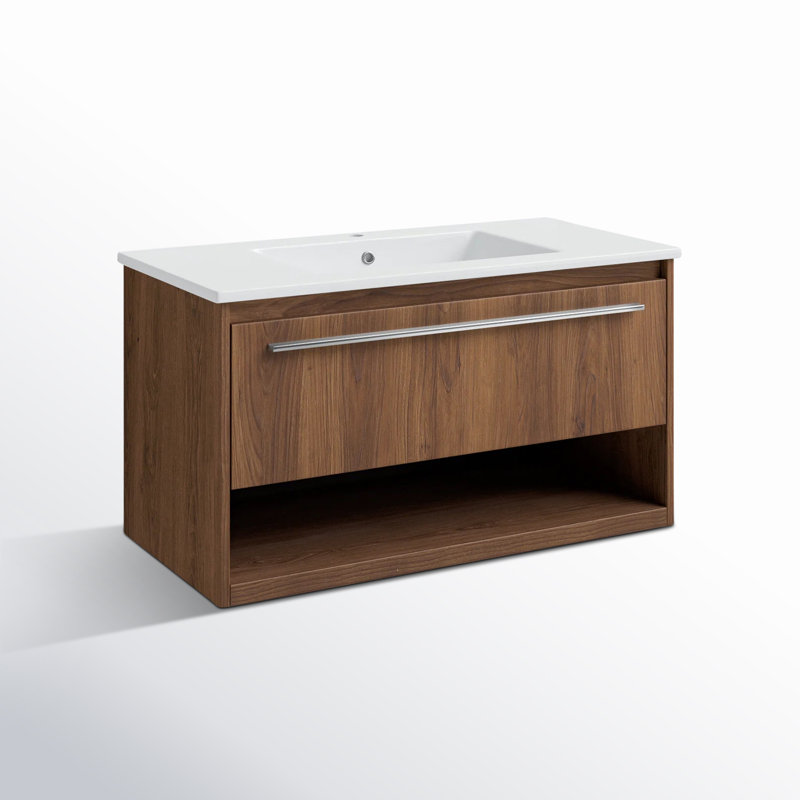 Ensemble de meuble-lavabo simple 36 po Kasper, Noyer brun
