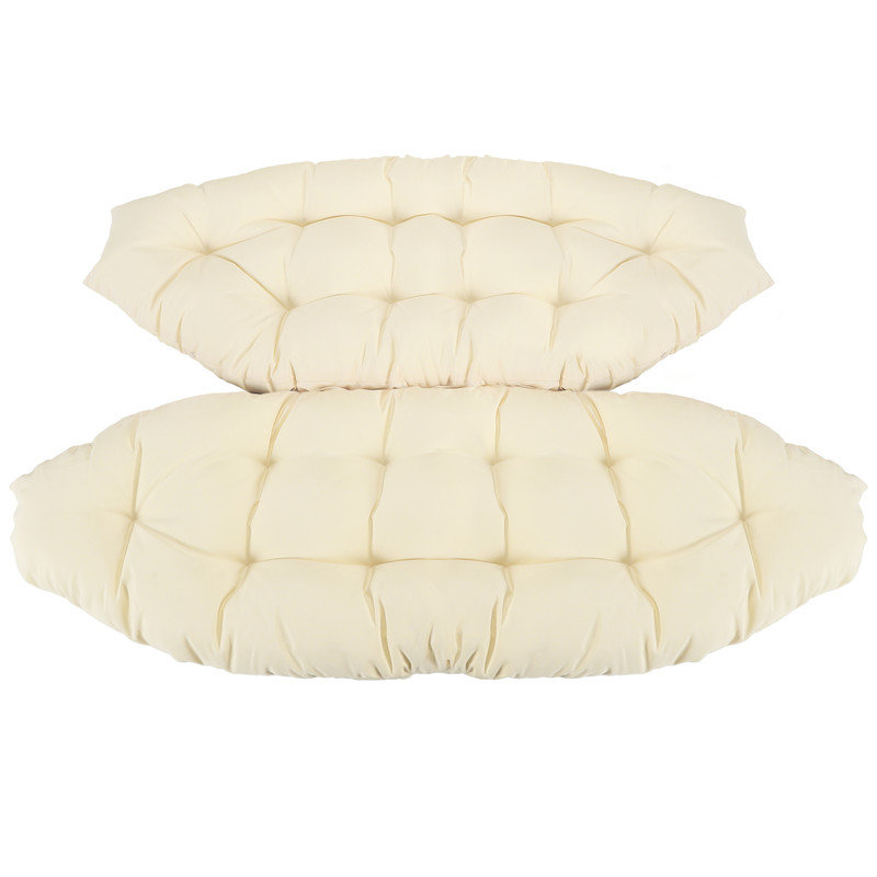 Tufted Egg Chair Cushion, Oversized Indoor/Outdoor Lounge Seat Pad, Beige