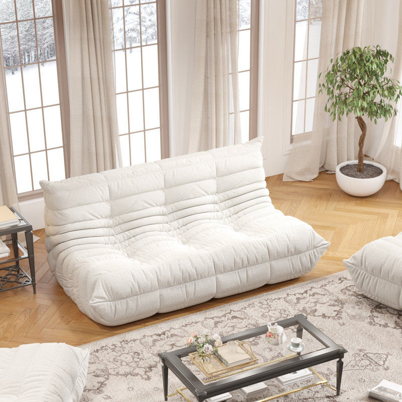 Canapé Fireside, fauteuil à billes en velours de peluche moderne, canapé de qualité supérieure, canapé d'angle au sol, canapé paresseux pour salon / chambre à coucher / salon / bureau